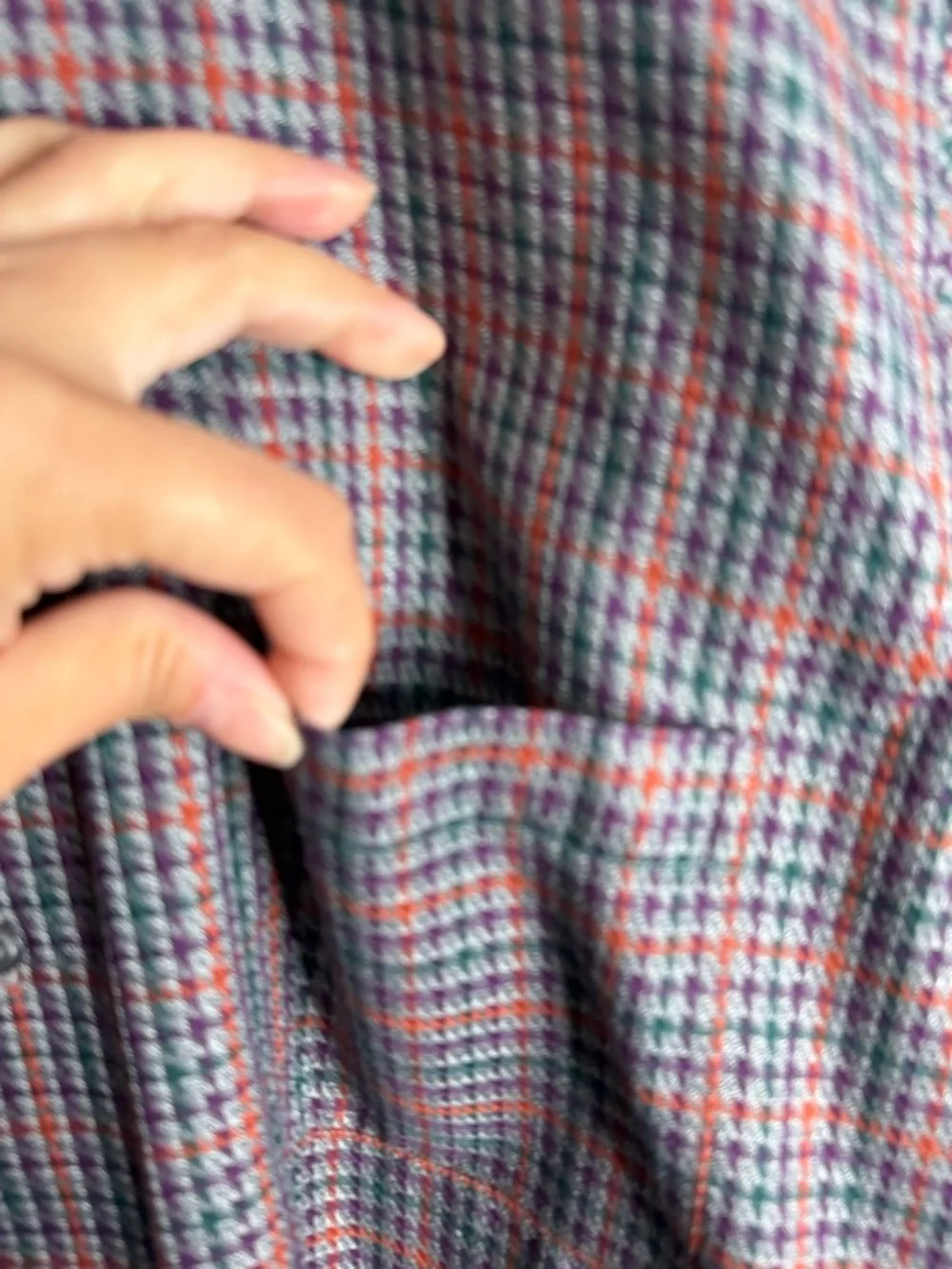 Paul Fredrick Houndstooth Plaid Multicolor Shirt 16 Classic Preppy‎ Smart Casual